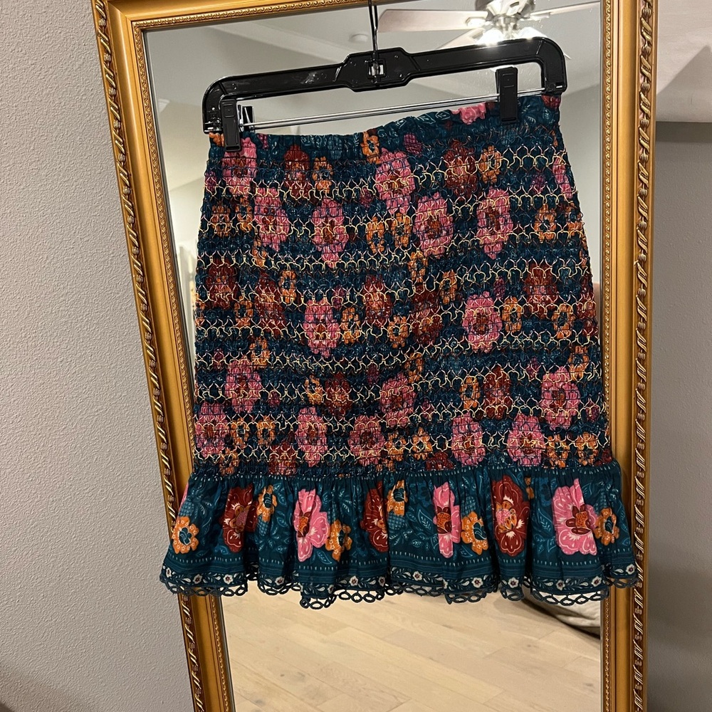 Farm Rio for Anthropologie mini skirt